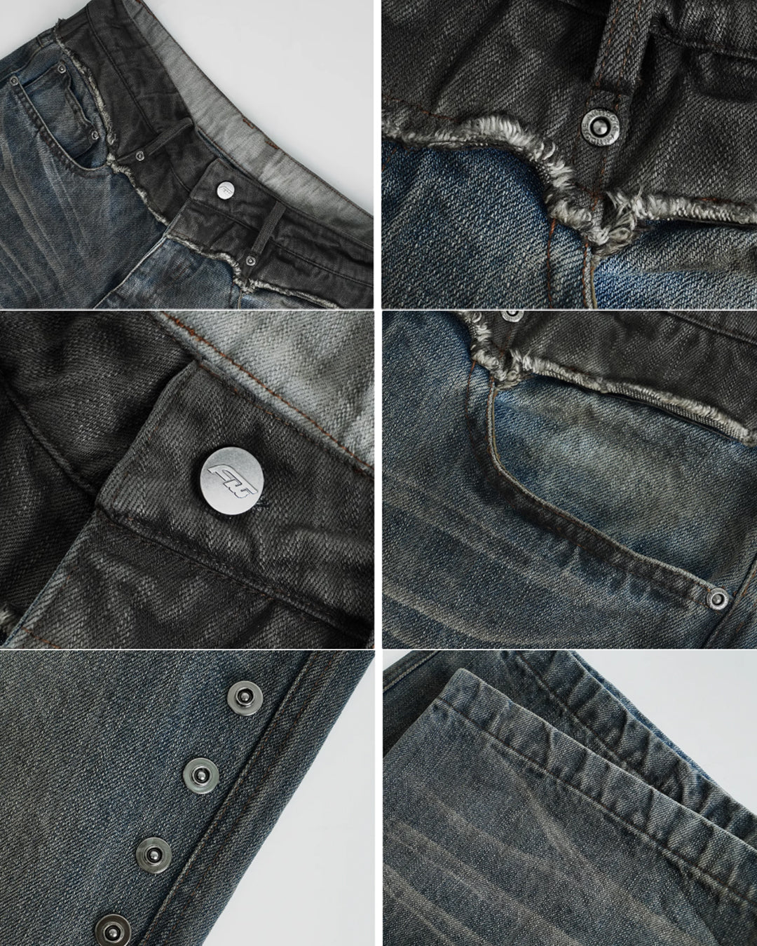 ANTIDOTE Dirty Blue Destroyed Studded Bootcut Jeans | Face 3 Face