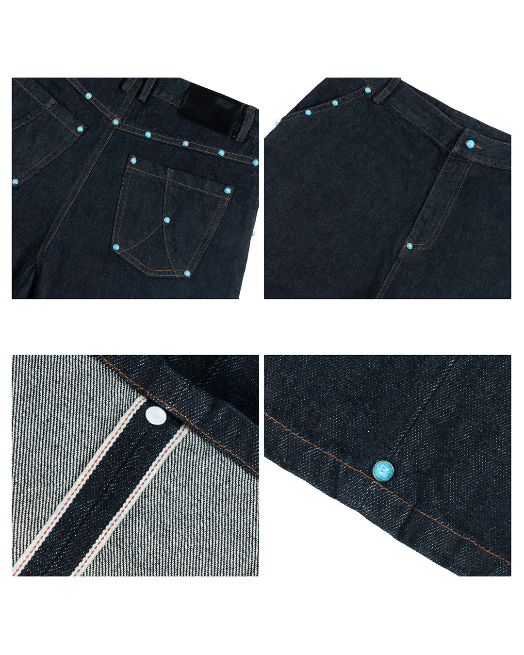 ANTIDOTE Blue Stone Studded Jeans | Face 3 Face