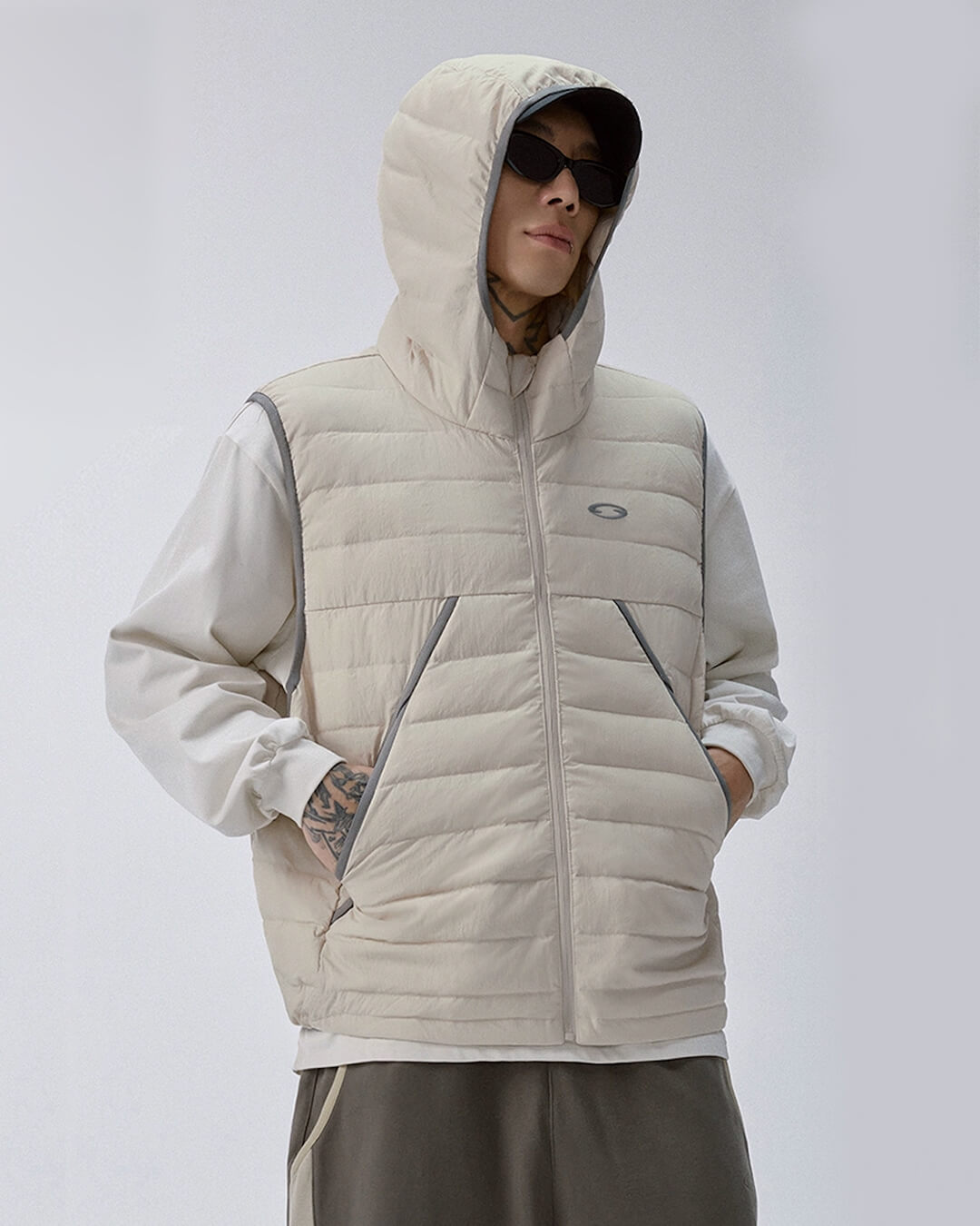 F2CE Lightweight Hooded Outdoor Down Vest | Face 3 Face