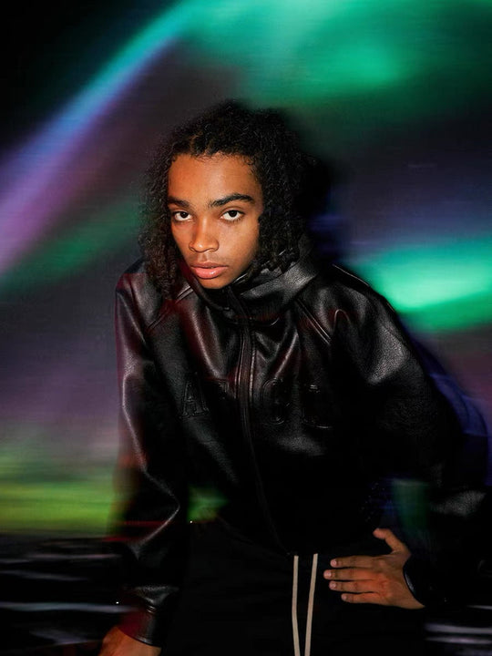 AFGK Hooded Leather Jacket