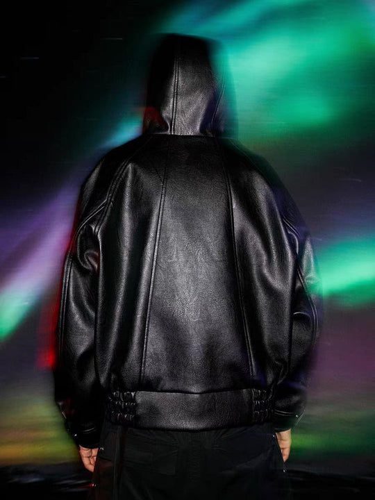 AFGK Hooded Leather Jacket