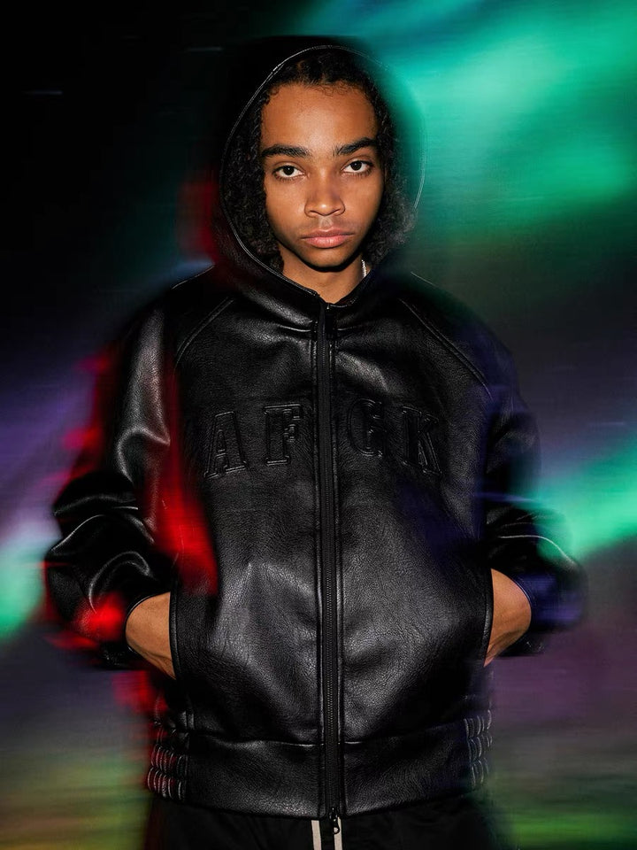 AFGK Hooded Leather Jacket