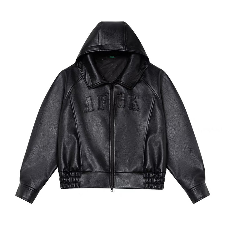 AFGK Hooded Leather Jacket