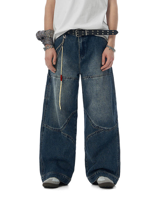 JHYQ 3D Structured Washed Baggy Painter Jeans | Face 3 Face