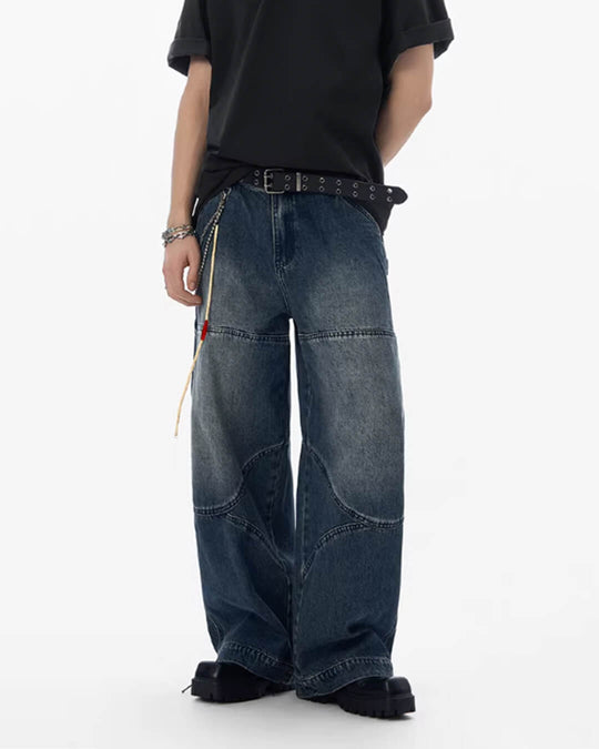 JHYQ 3D Structured Washed Baggy Painter Jeans | Face 3 Face