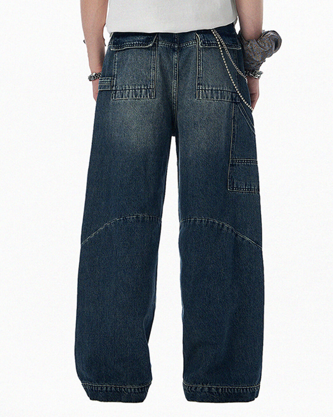 JHYQ 3D Structured Washed Baggy Painter Jeans | Face 3 Face