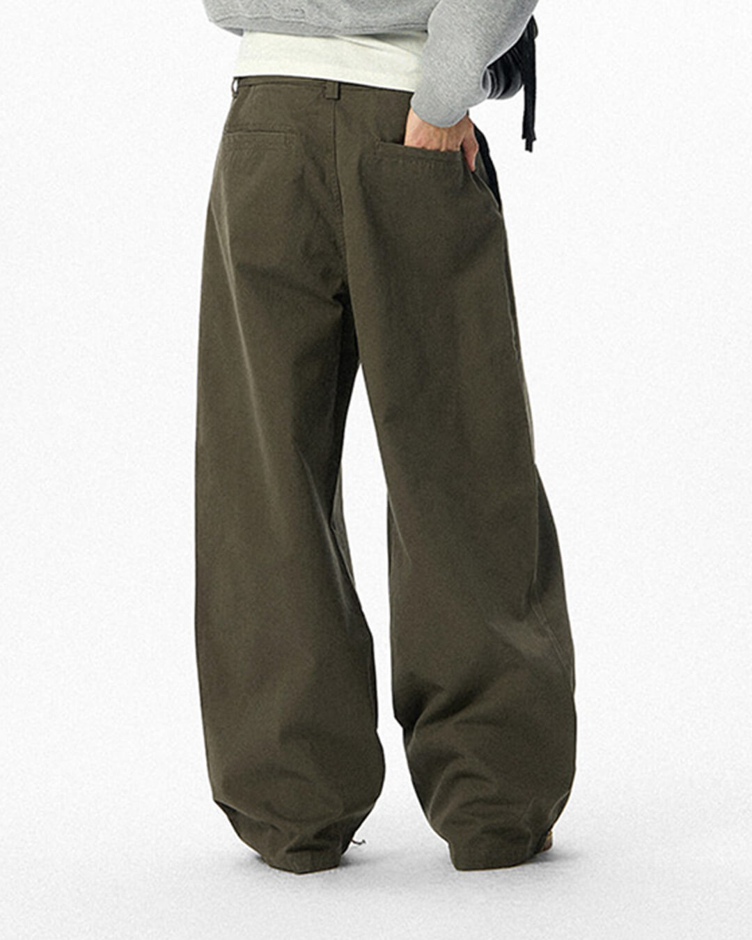 JHYQ Belted Waist Pleated Baggy Pants | Face 3 Face