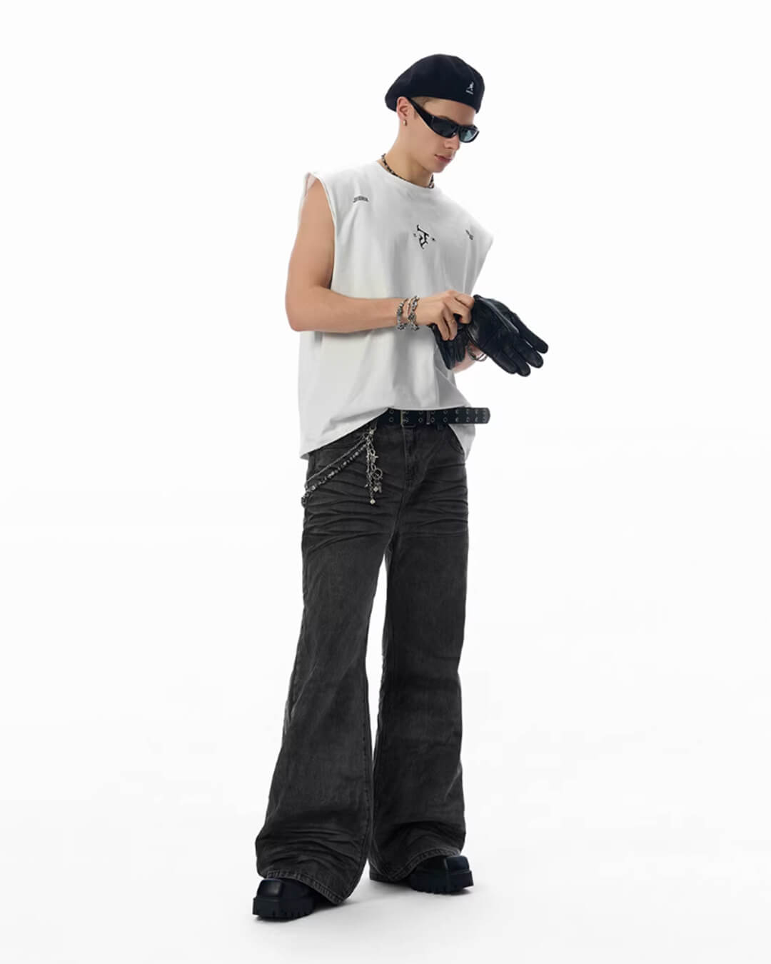 JHYQ Black Heavy Vintage Wash Loose Fit Jeans | Face 3 Face
