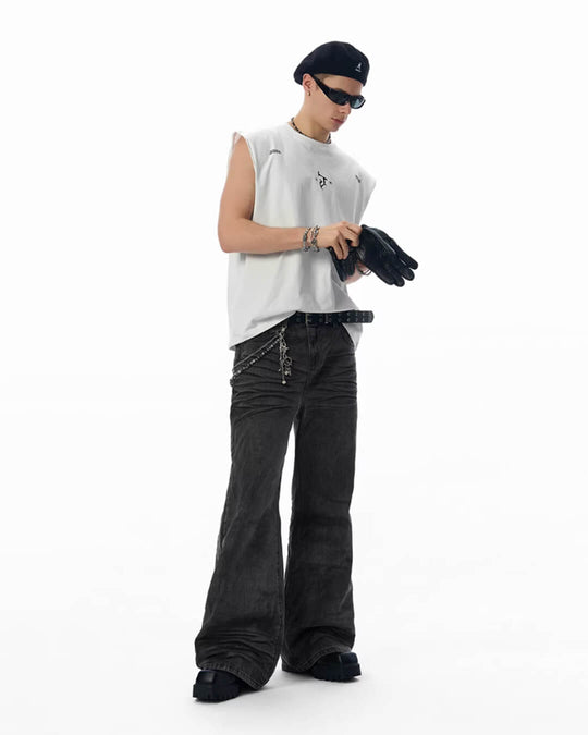 JHYQ Black Heavy Vintage Wash Loose Fit Jeans | Face 3 Face