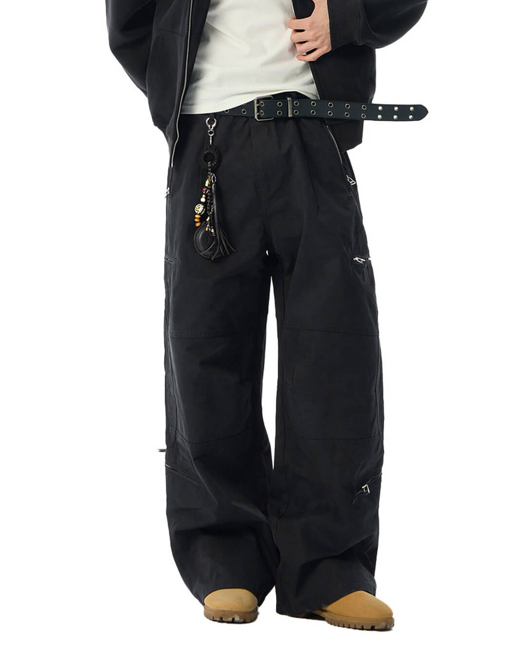 JHYQ Black Multi Zip Utility Pants | Face 3 Face