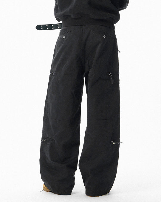 JHYQ Black Multi Zip Utility Pants | Face 3 Face