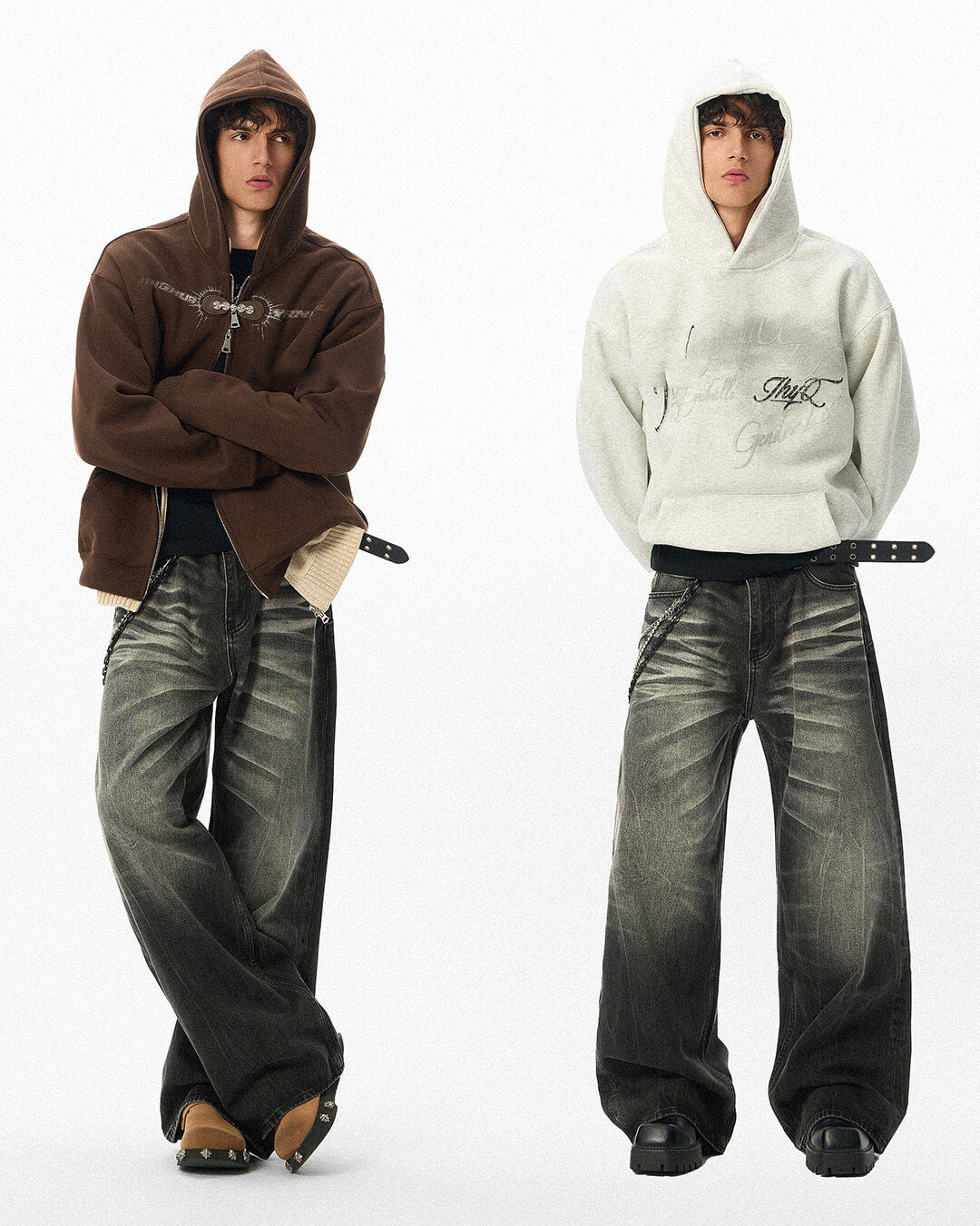 JHYQ Black Washed Lightning Burst Fade Jeans | Face 3 Face