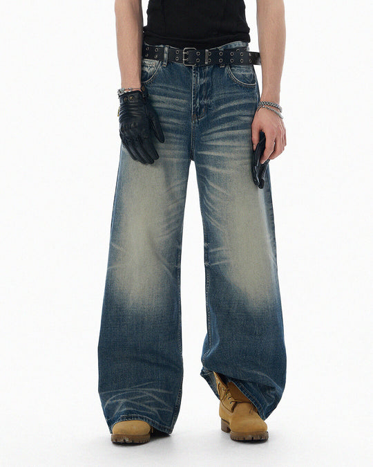 JHYQ Blue Vintage Wash Loose Fit Jeans | Face 3 Face
