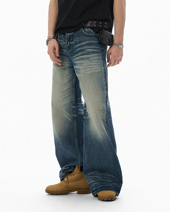 JHYQ Blue Vintage Wash Loose Fit Jeans | Face 3 Face