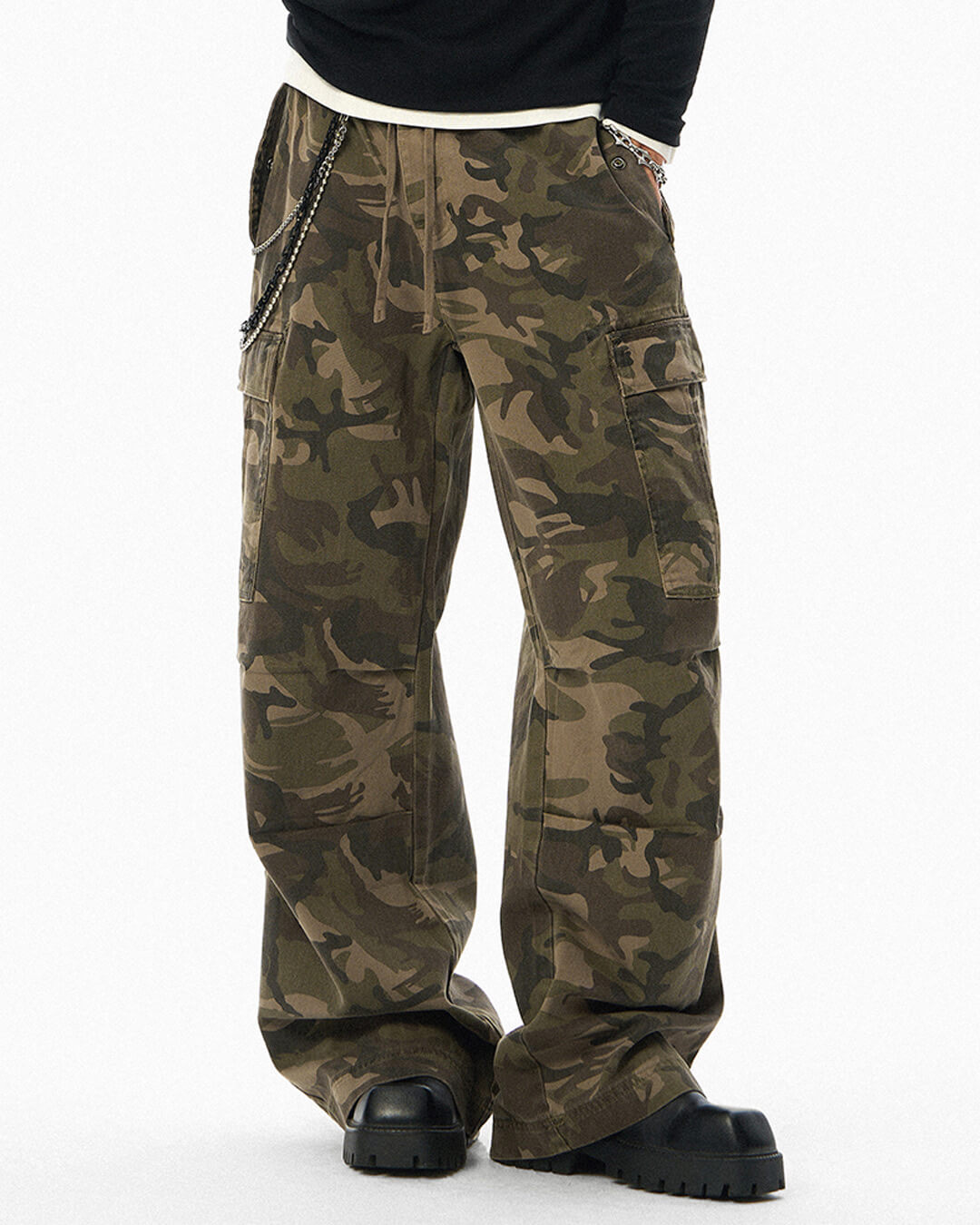 JHYQ Camouflage Drawstring Baggy Cargo Pants | Face 3 Face
