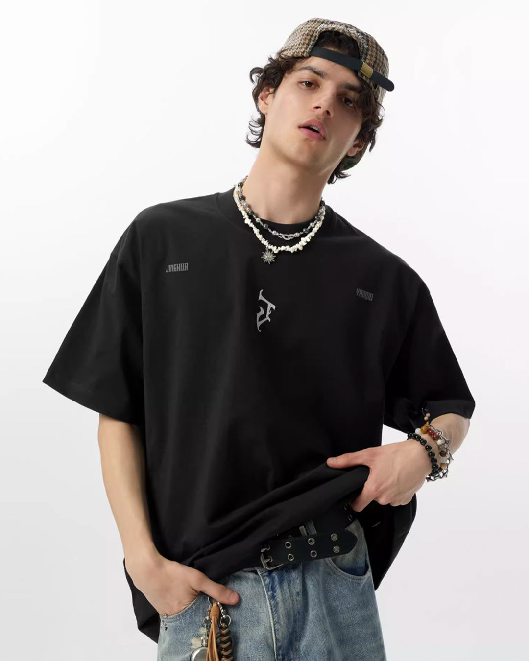 JHYQ Gothic Letter J Print Tee | Face 3 Face