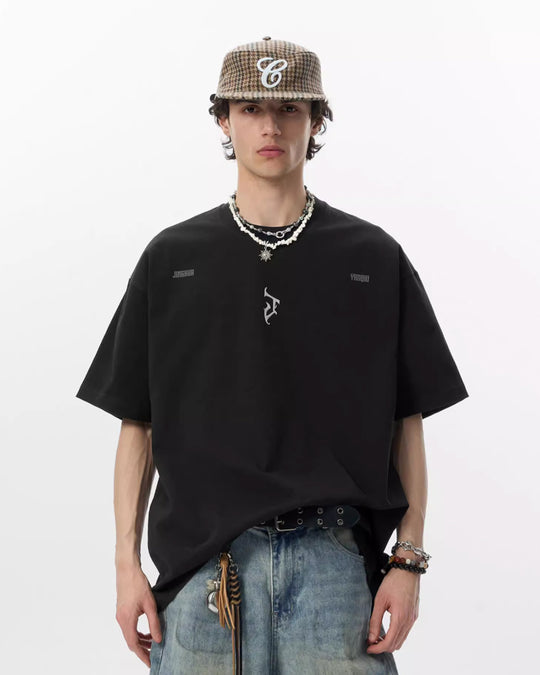 JHYQ Gothic Letter J Print Tee | Face 3 Face