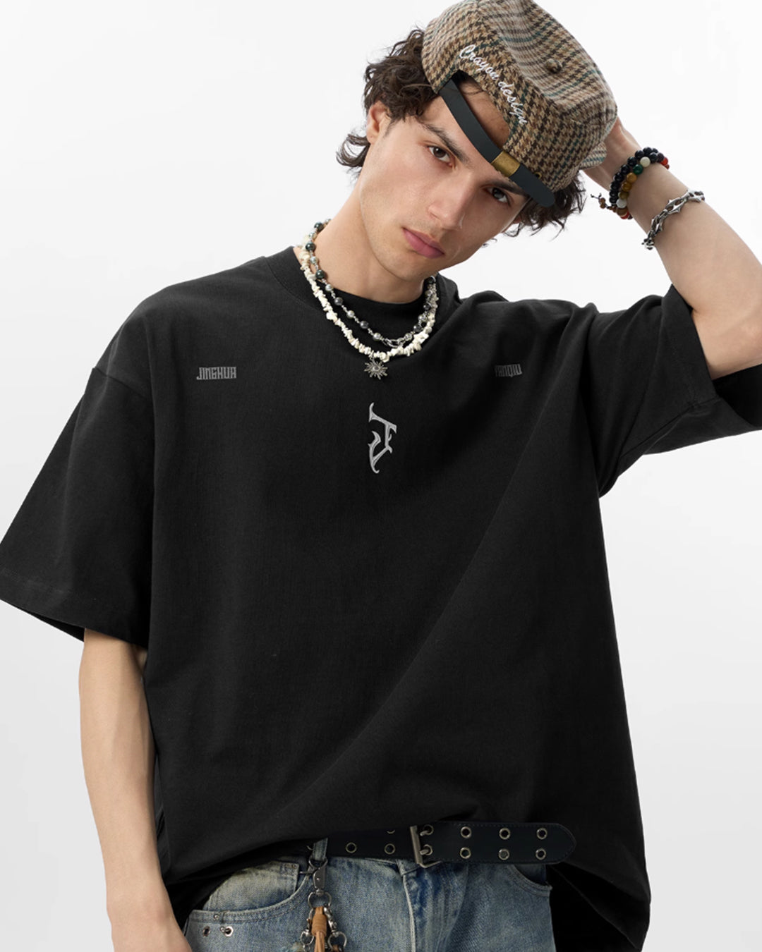 JHYQ Gothic Letter J Print Tee | Face 3 Face