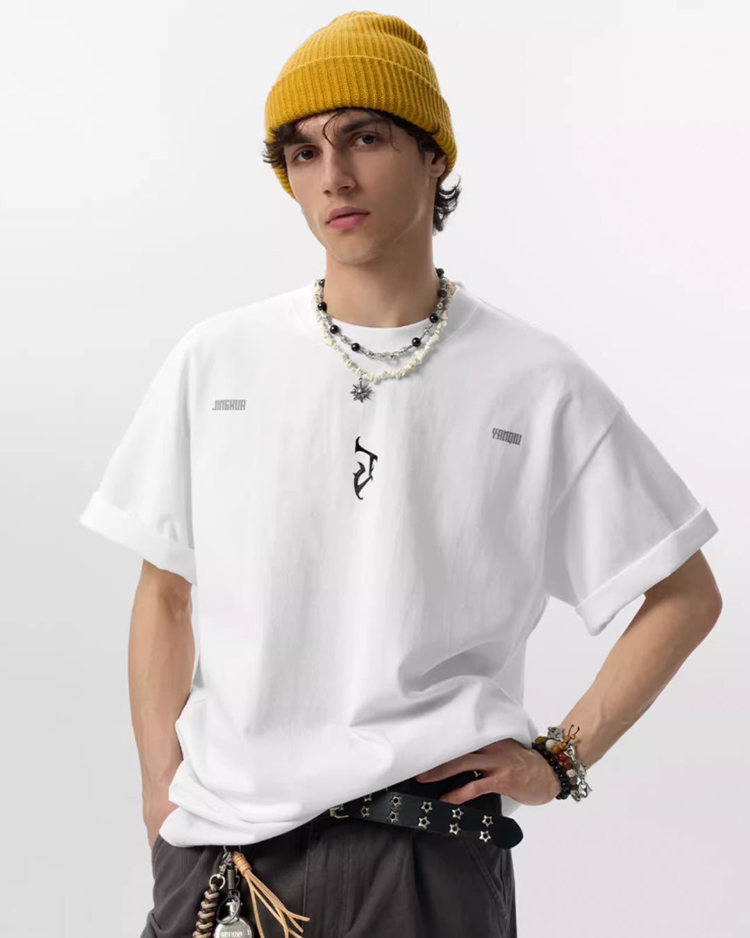 JHYQ Gothic Letter J Print Tee | Face 3 Face