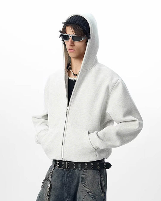 JHYQ Heavyweight Essential Cropped Zip Up Hoodie | Face 3 Face