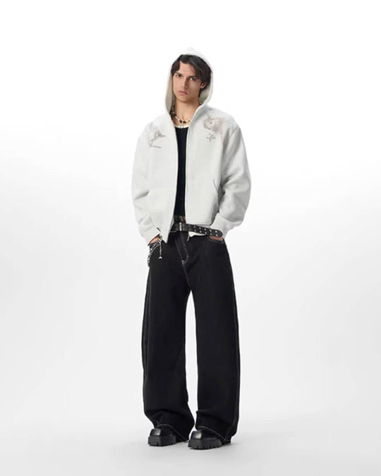 JHYQ Horse Print Cropped Zip Up Hoodie | Face 3 Face