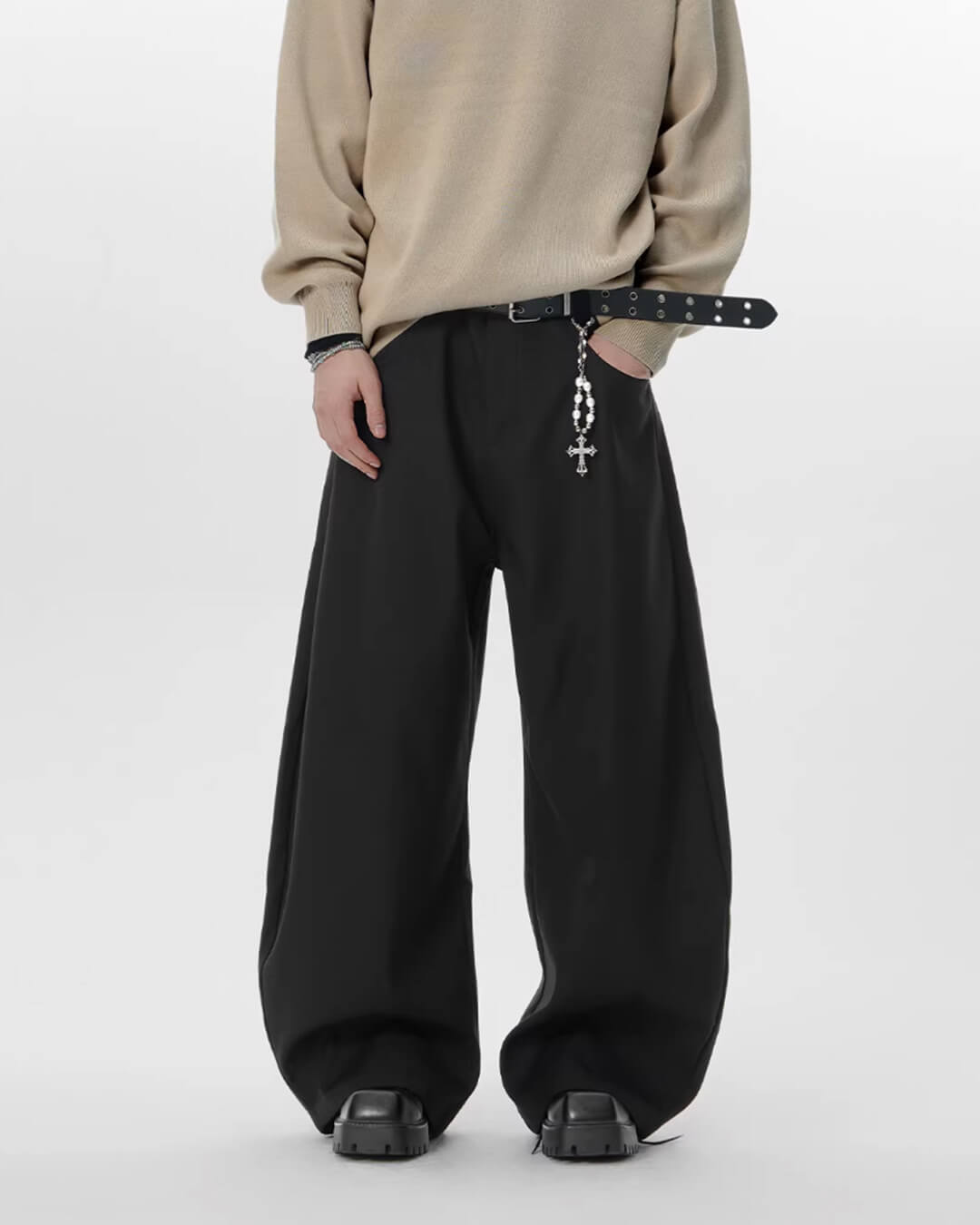 JHYQ Machete Draped Baggy Suit Pants | Face 3 Face