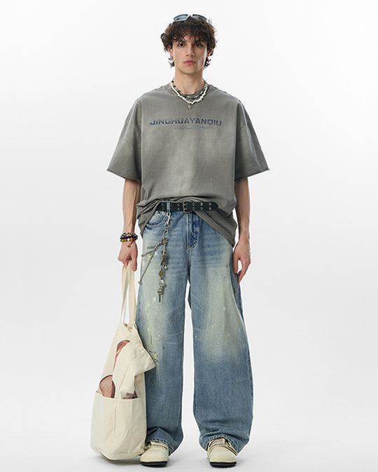 JHYQ Neck Detail Gradient Washed Tee | Face 3 Face