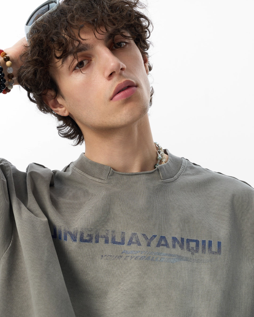 JHYQ Neck Detail Gradient Washed Tee | Face 3 Face