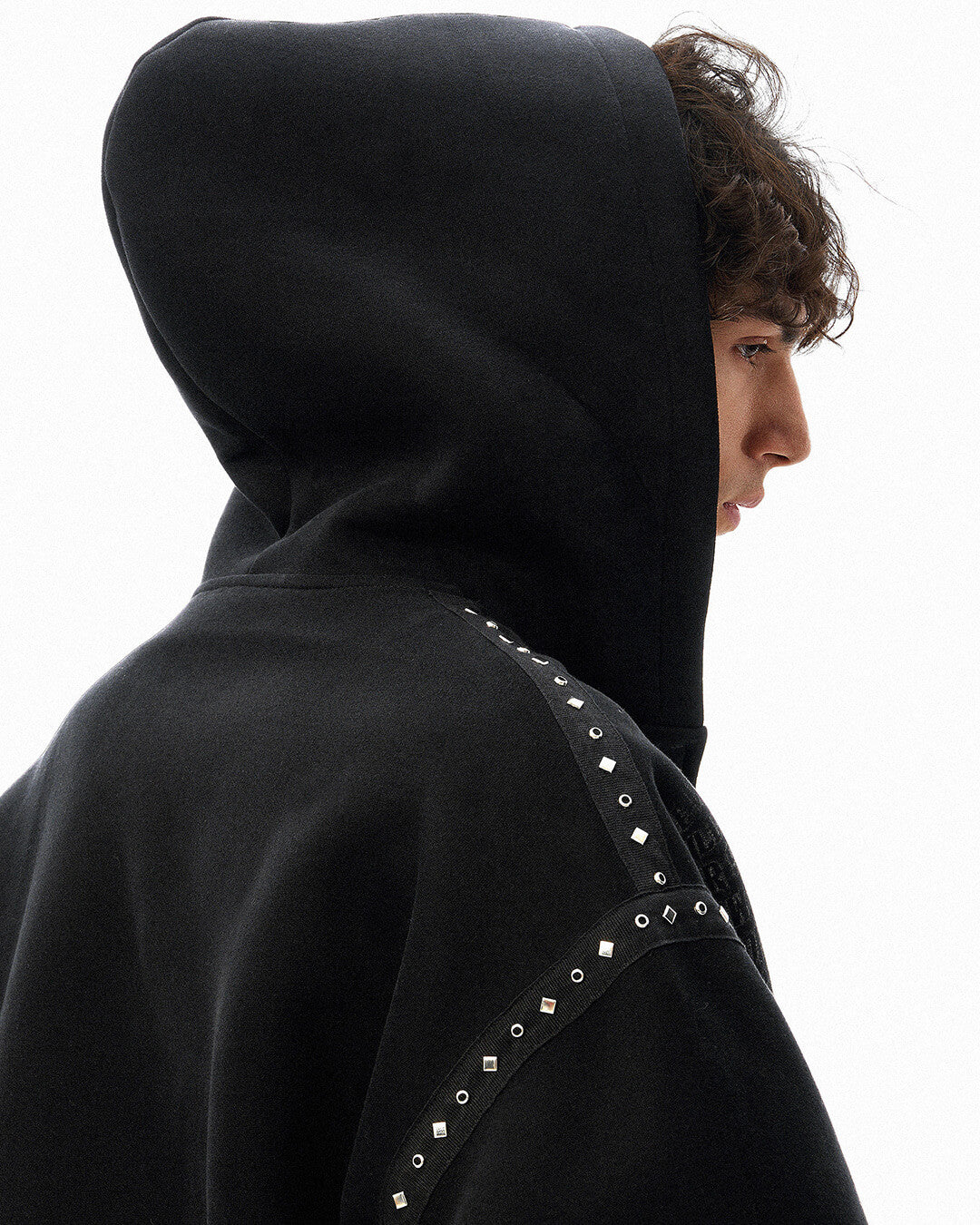 JHYQ Punk Style Studded Double Zipper Hoodie | Face 3 Face