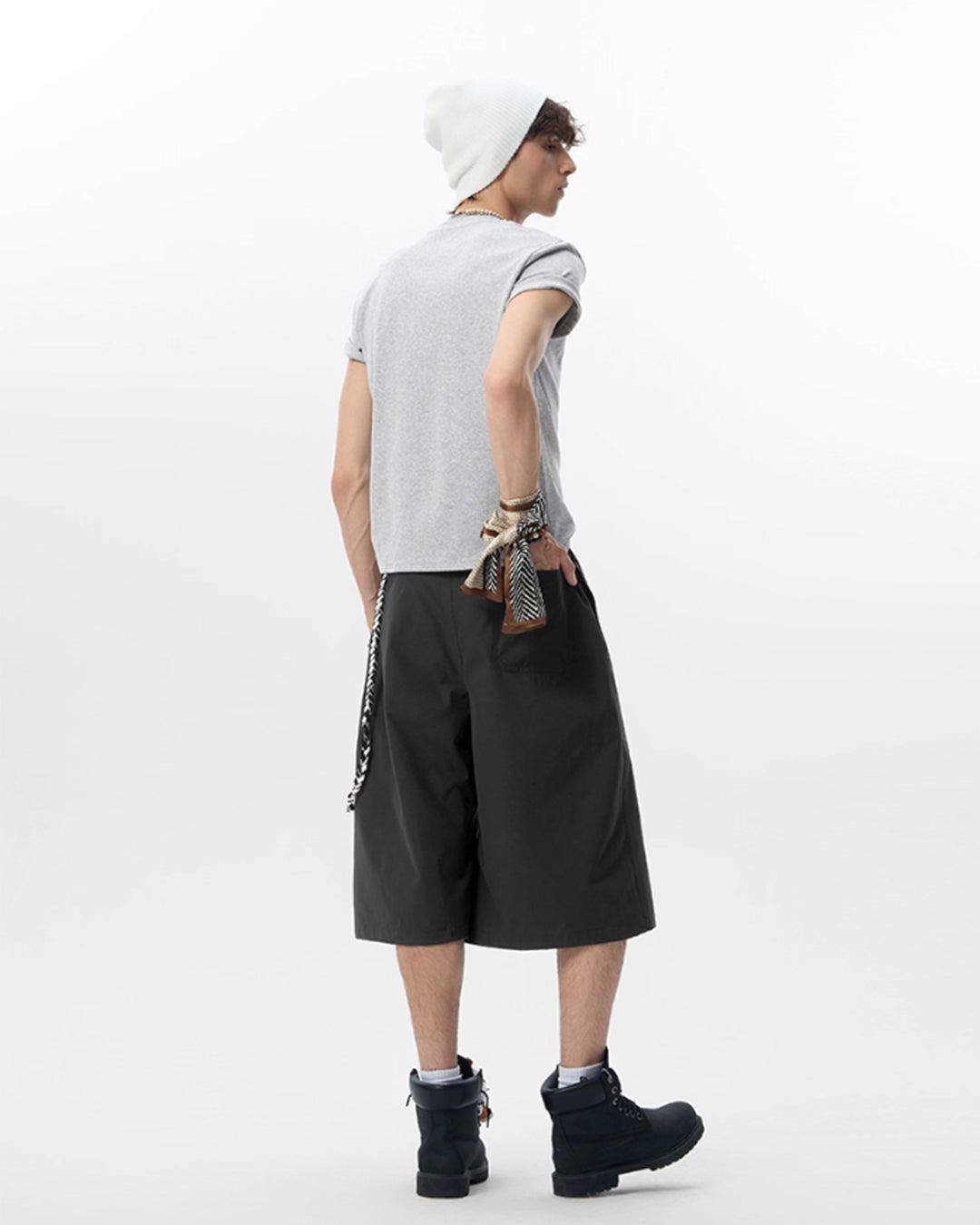 JHYQ Strap Detail Pleated Suit Shorts | Face 3 Face