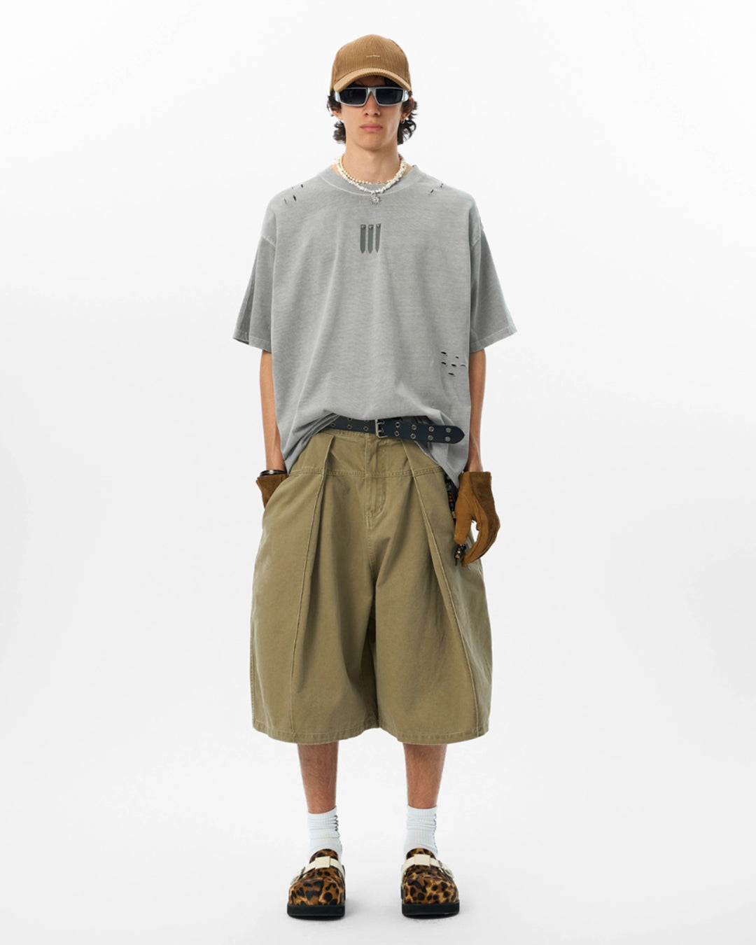 JHYQ Three Bar Beads Distressed Washed Tee | Face 3 Face