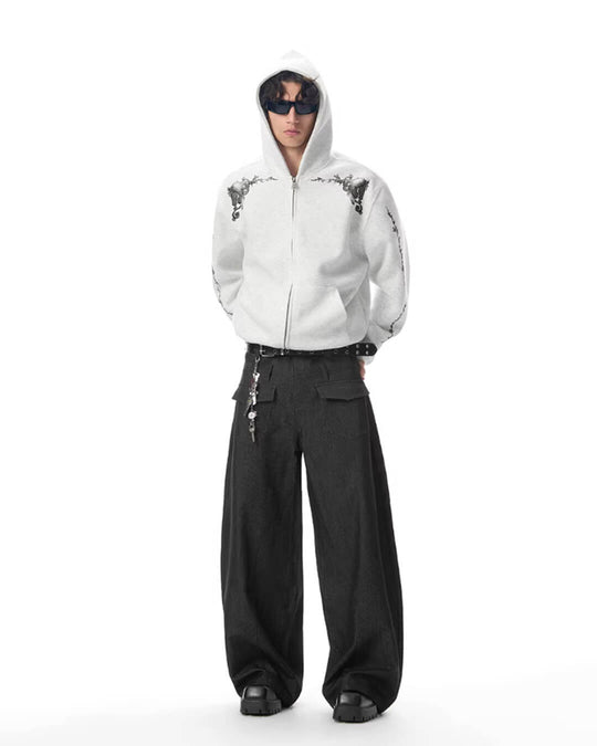 JHYQ Vine Horse Cropped Zip Up Hoodie | Face 3 Face