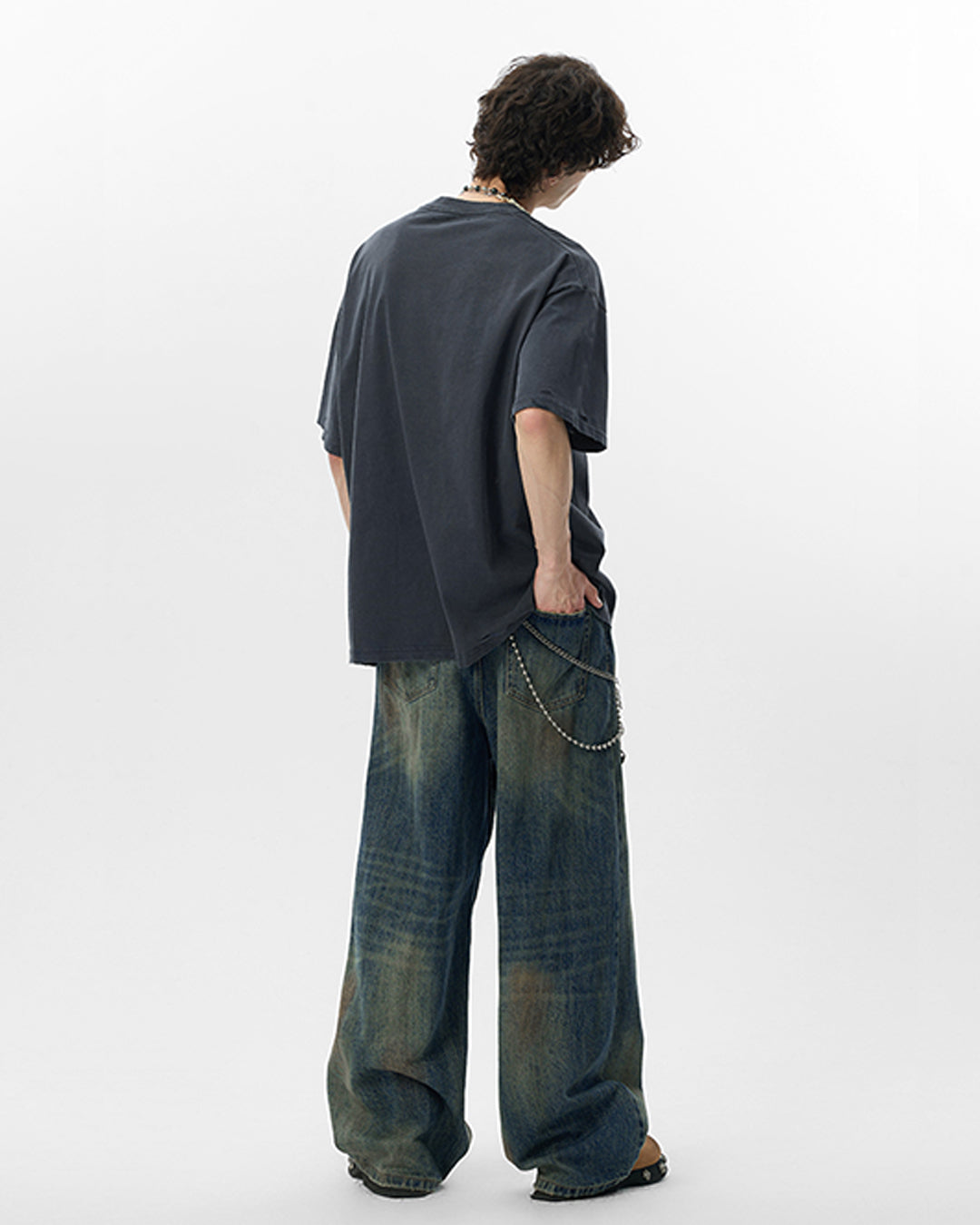 JHYQ Vintage Print Washed Distressed Tee | Face 3 Face