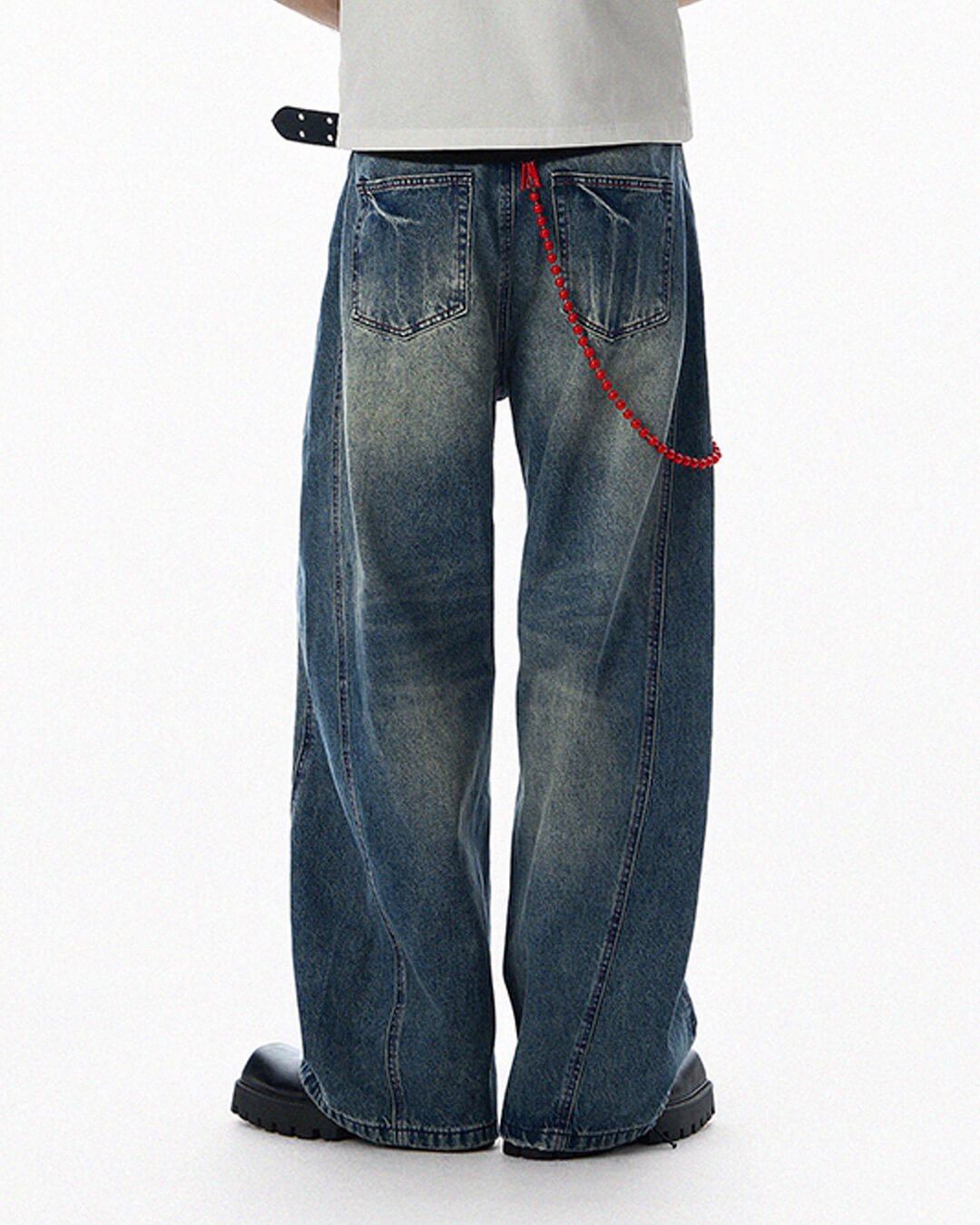 JHYQ Vintage Wash 3D Cut Baggy Jeans | Face 3 Face