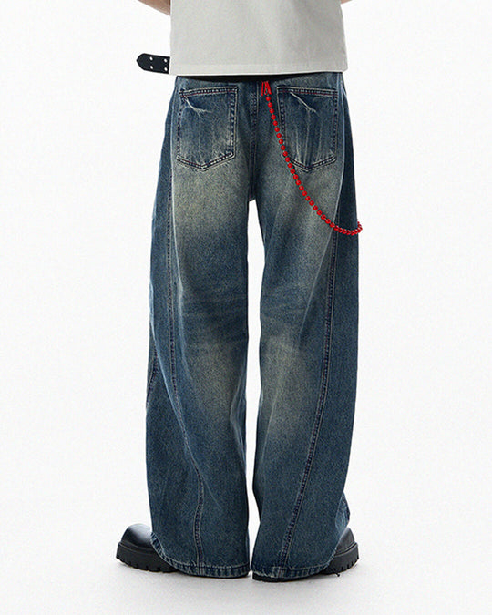 JHYQ Vintage Wash 3D Cut Baggy Jeans | Face 3 Face