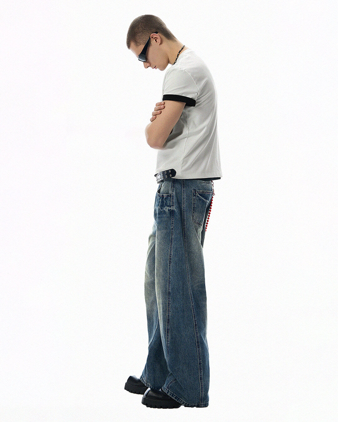 JHYQ Vintage Wash 3D Cut Baggy Jeans | Face 3 Face