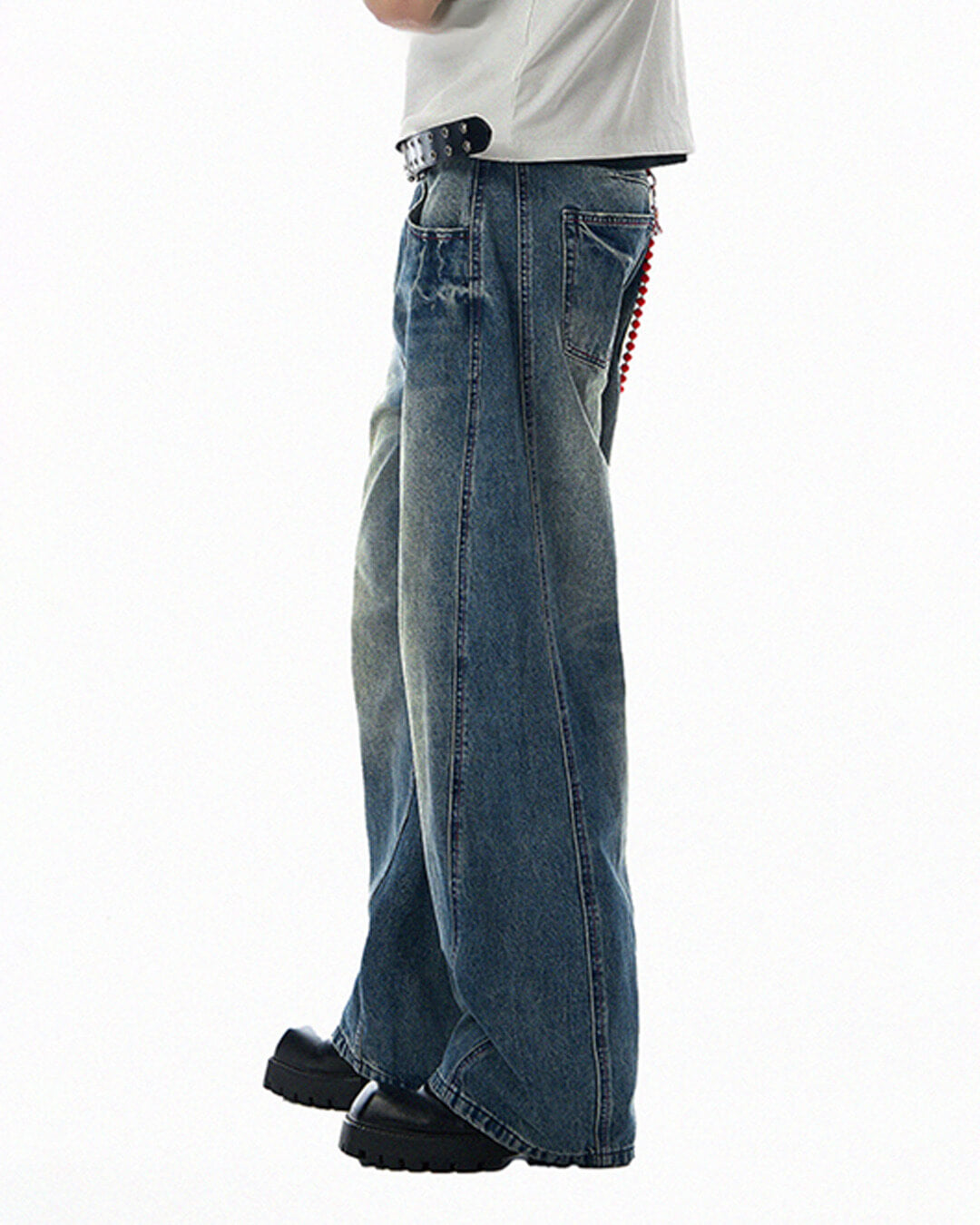 JHYQ Vintage Wash 3D Cut Baggy Jeans | Face 3 Face