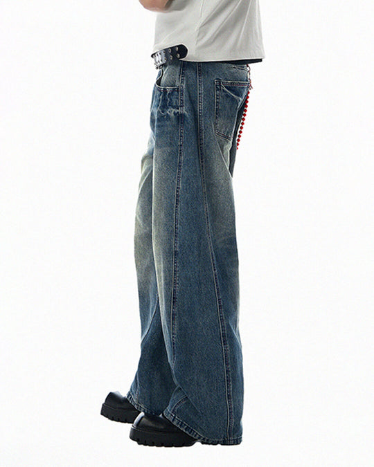 JHYQ Vintage Wash 3D Cut Baggy Jeans | Face 3 Face