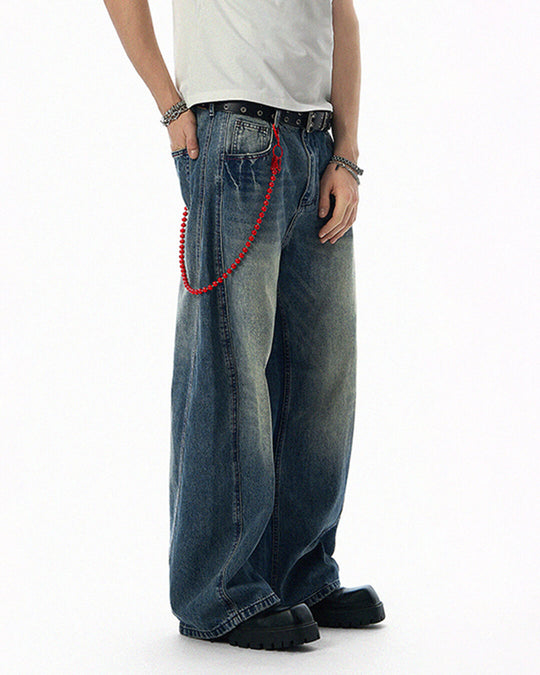 JHYQ Vintage Wash 3D Cut Baggy Jeans | Face 3 Face