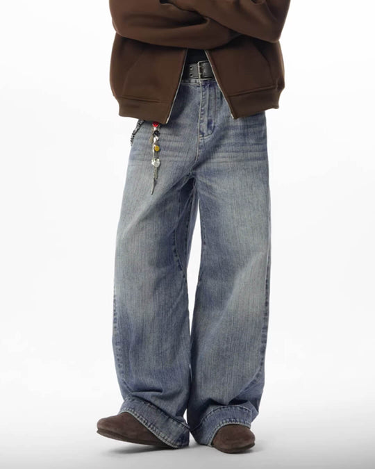 JHYQ Vintage Washed Patchwork Baggy Jeans | Face 3 Face