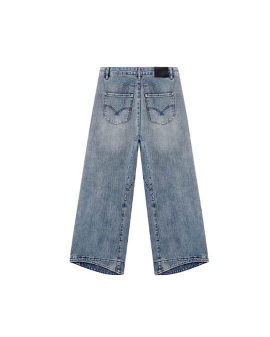 JHYQ Vintage Washed Patchwork Baggy Jeans | Face 3 Face