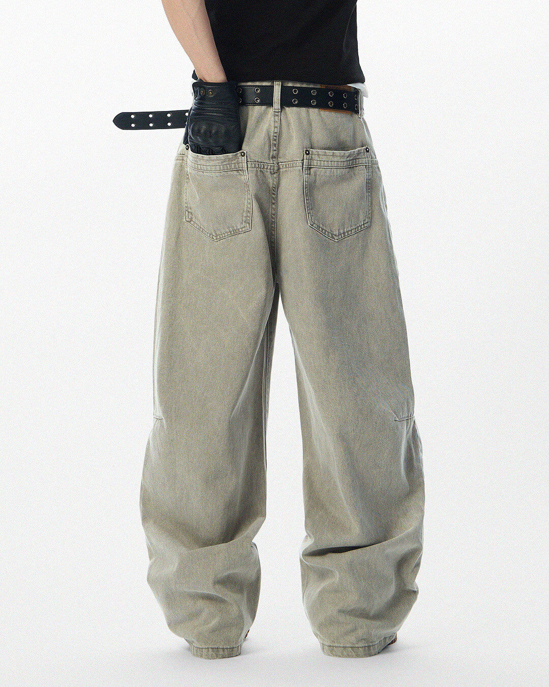JHYQ Washed 3D Constructed Baggy Jeans | Face 3 Face