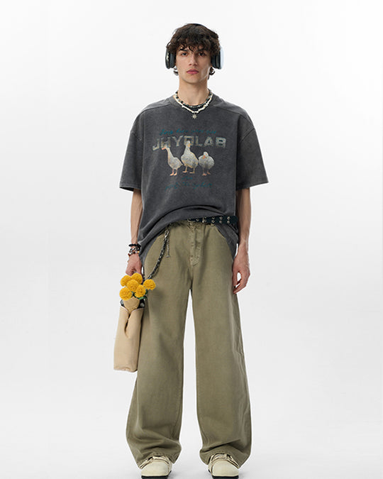JHYQ Washed Duck Print Tee | Face 3 Face