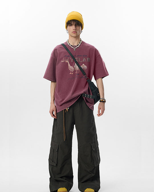 JHYQ Washed Duck Print Tee | Face 3 Face