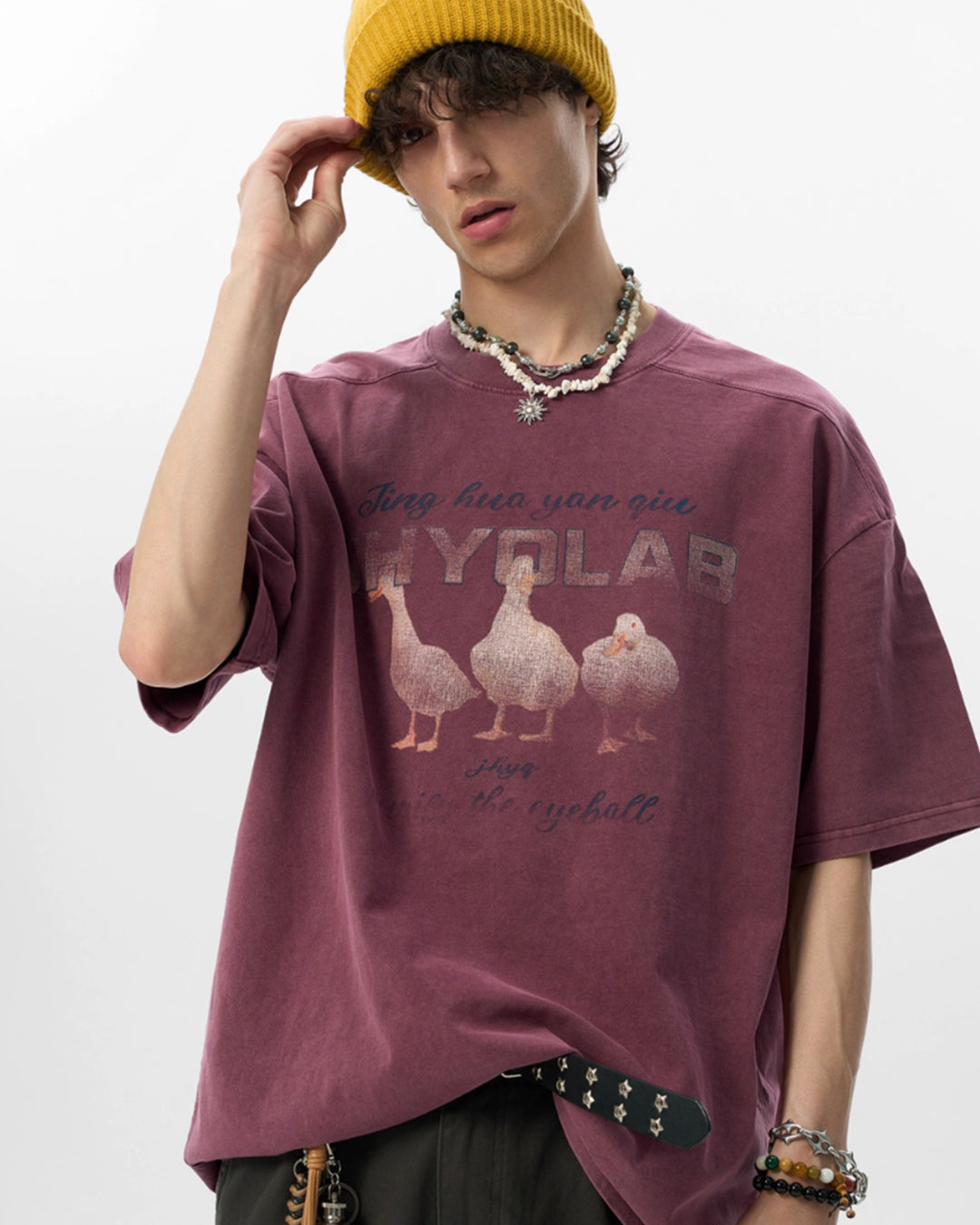 JHYQ Washed Duck Print Tee | Face 3 Face