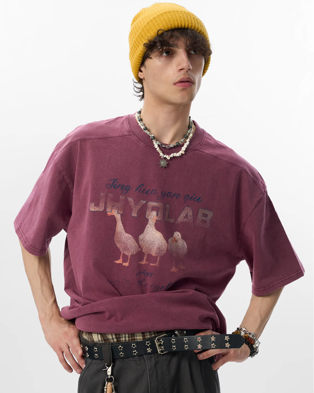 JHYQ Washed Duck Print Tee | Face 3 Face