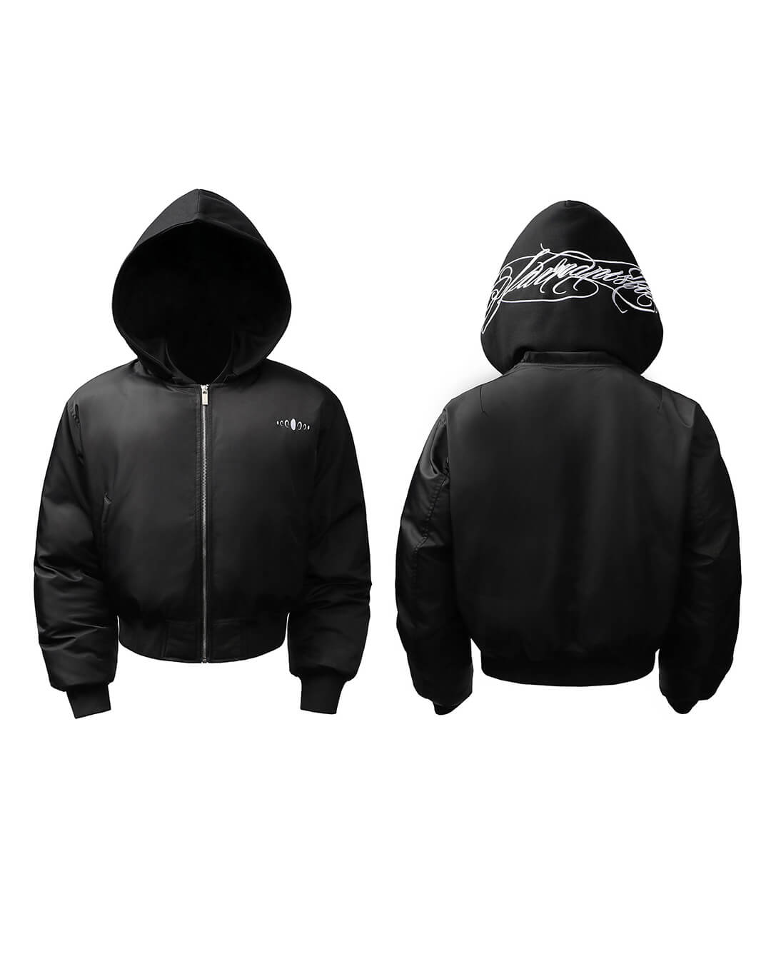 KARMANISTIC Embroidered Hooded Puffer Bomber Jacket | Face 3 Face