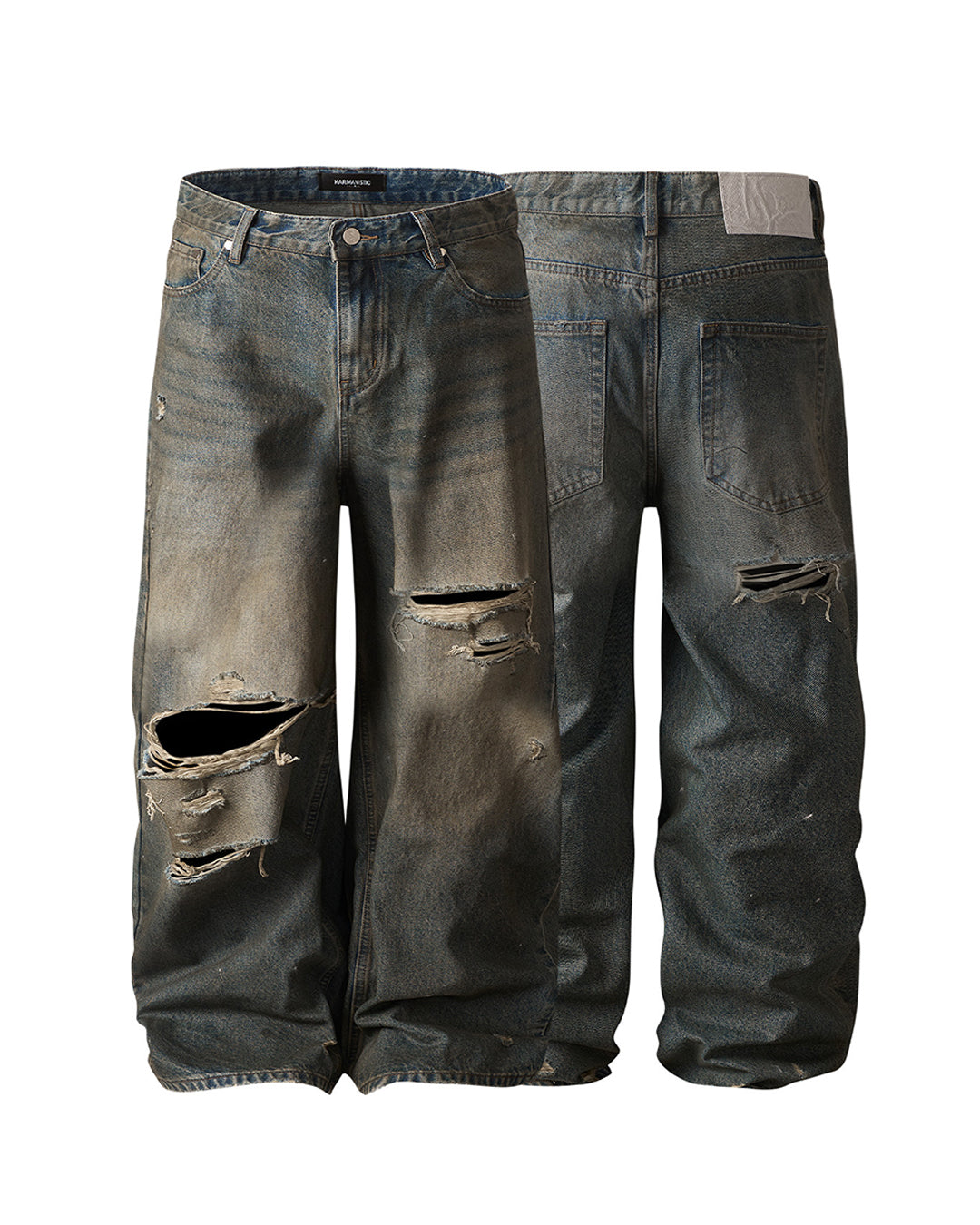 KARMANISTIC Washed Distressed Baggy Jeans | Face 3 Face