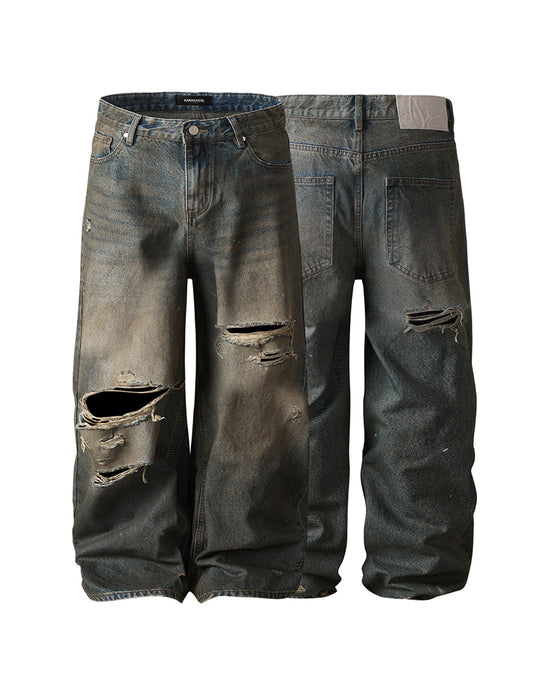 KARMANISTIC Washed Distressed Baggy Jeans | Face 3 Face