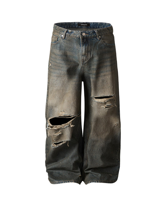 KARMANISTIC Washed Distressed Baggy Jeans | Face 3 Face